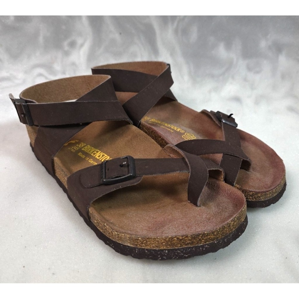 Birkenstock Brown Leather Strappy Sandals